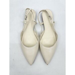 Everlane The Studio Slingback Flat In White Pointed Toe Size 7 Minimalist